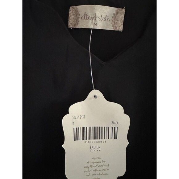 Altar’d State Womens Size M Black Slip Dress Scalloped Front Adjustable Straps - Picture 3 of 11